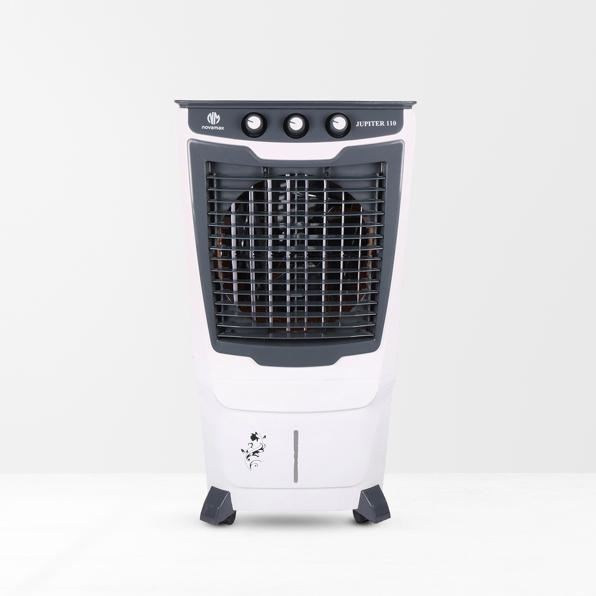 Novamax 110 L Desert Air Cooler  (White, Black, Jupiter 110L Desert Air Cooler with Designer Glass Top Ice Chamber & Autofill)