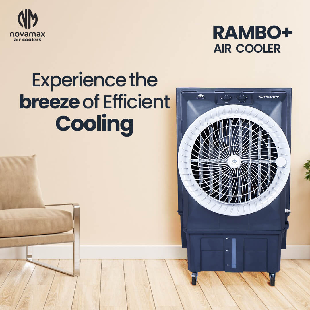 Rambo 100 Plus (Grey, Rambo 100L Desert Air Cooler With Honeycomb Cooling & Auto Swing Technology)
