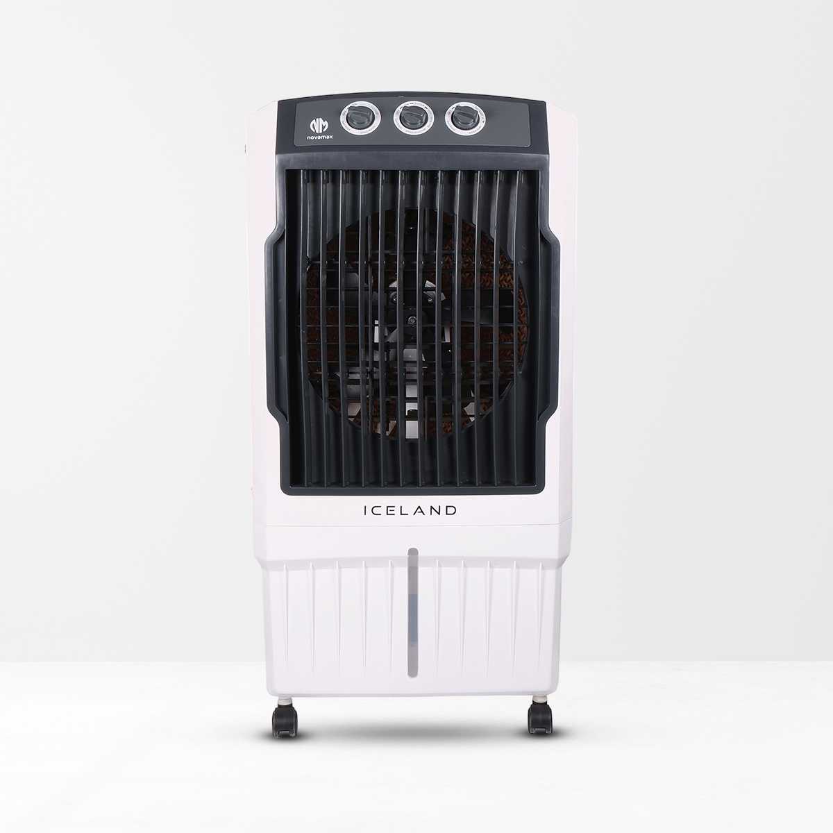 Novamax Iceland 95 L Desert Air Cooler with Ice Chamber, 3-Side Honeycomb Cooling Pads, Powerful Air Throw, 4-Way Air Deflection and Low Power Consumption (Black)
