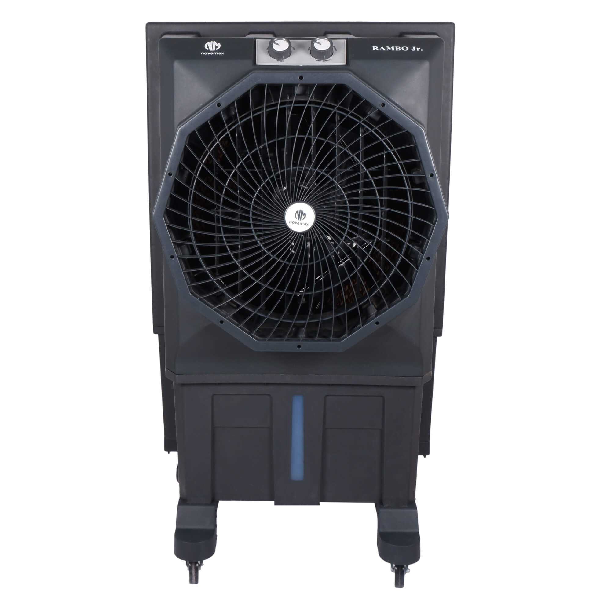 Novamax Rambo Junior 75 L Commercial Air Cooler With Anti-Bacterial Honeycomb Cooling Pads, 3-Speed Control & Auto Swing Technology, With Dust Filter & Mosquito Net, Inverter Compatible For Home/Offic