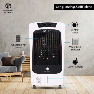 NOVAMAX Mist 75 L Desert Air Cooler (Black Honeycomb Cooling & Auto Swing Technology) — view 3