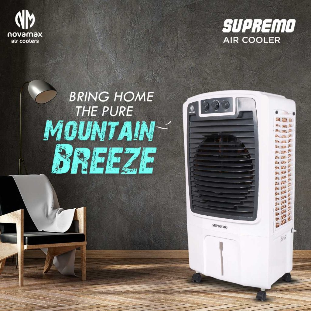 NOVAMAX Supremo 80 L Desert Air Cooler ( Honeycomb Cooling Technology & Ice Chamber) — view 2