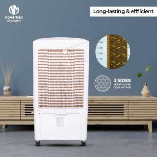 Novamax Zephyr 90 L Desert Air Cooler For Home/Office With 3-Side High Density Honeycomb Cooling Pads, Auto Swing, 4-Way Air Deflection & 3-Speed Control Technology (Black) — view 6