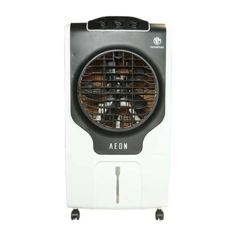 Novamax Aeon 85 L Heavy Duty Portable Desert Air Cooler With Anti-Bacterial Honeycomb Cooling Pads, Auto Swing With 3-Speed Control & Auto Water Refill Technology (Black)