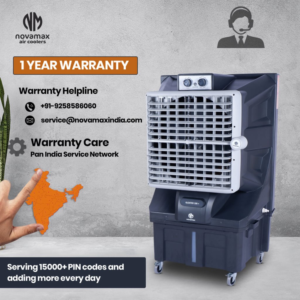 GLOSTER 100 Plus (Grey, Gloster 100 L Desert Air Cooler With Powerful Air Throw, Honeycomb Cooling & Auto Swing Technology) — view 9