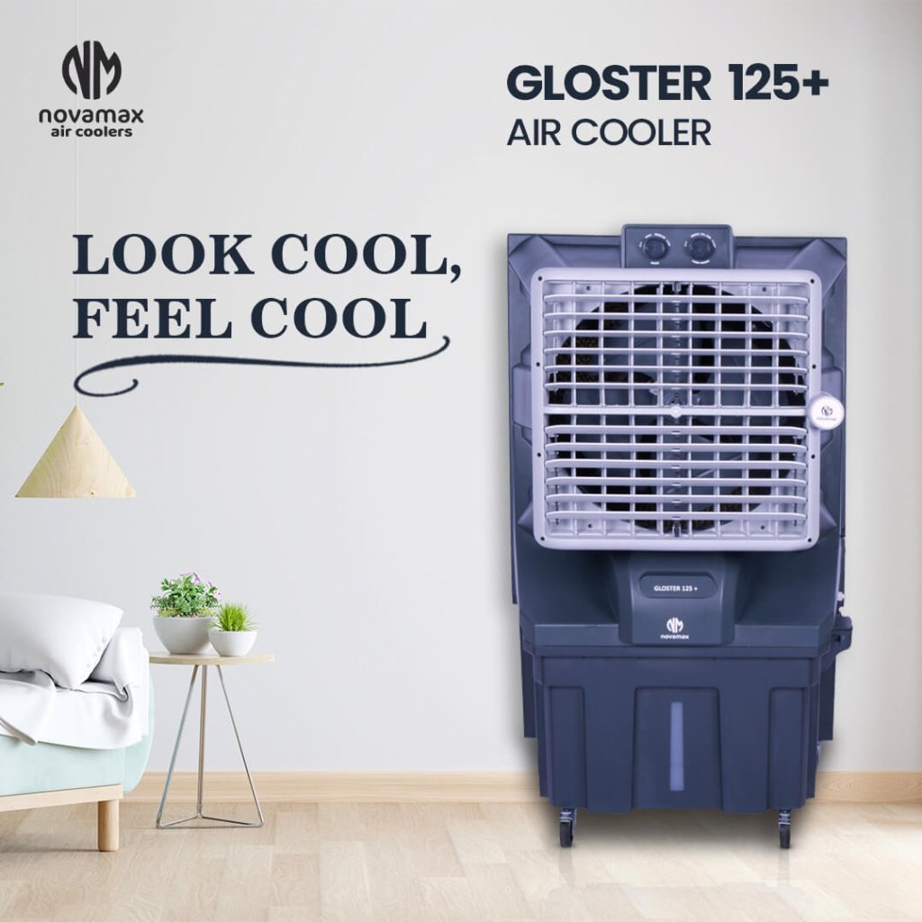 GLOSTER 125 Plus (Grey, Gloster 125 L Air Cooler With Powerful Air Throw, Honeycomb Cooling & Auto Swing Technology) — view 3