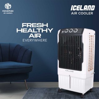 Novamax Iceland 90 L Desert Air Cooler with Ice Chamber, 3-Side Honeycomb Cooling Pads, Powerful Air Throw, 4-Way Air Deflection and Low Power Consumption (Black) — view 2