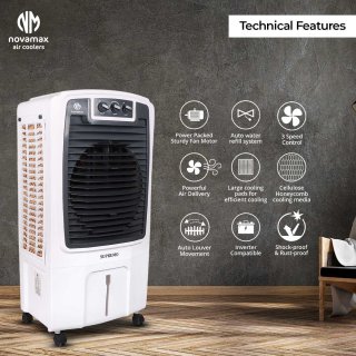 NOVAMAX Supremo 80 L Desert Air Cooler ( Honeycomb Cooling Technology & Ice Chamber) — view 4