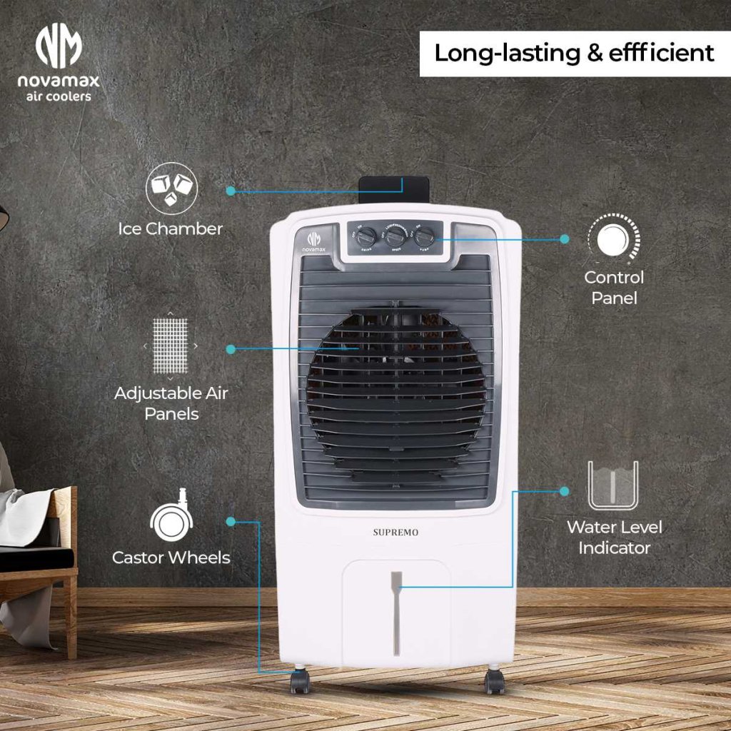 NOVAMAX Supremo 80 L Desert Air Cooler ( Honeycomb Cooling Technology & Ice Chamber) — view 3