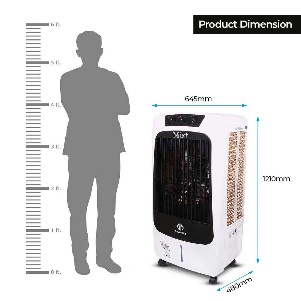 NOVAMAX Mist 75 L Desert Air Cooler (Black Honeycomb Cooling & Auto Swing Technology) — view 6